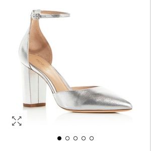 Rachel Zoe Haidyn Silver Leather block heel Pump
